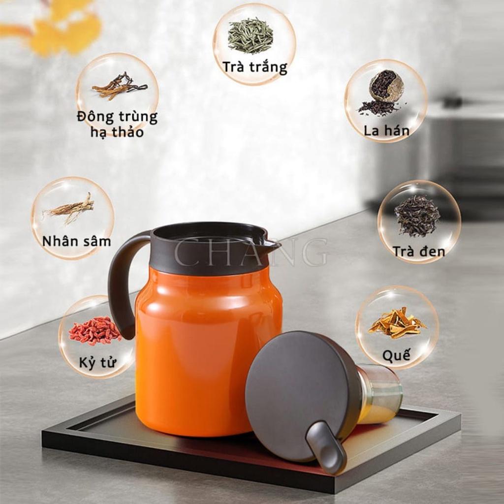 Ấm pha trà giữ nhiệt có lõi lọc trà, chất liệu inox 316 cao cấp dung tích 1000ml, ấm nước giữ nhiệt liên tục đến 12h