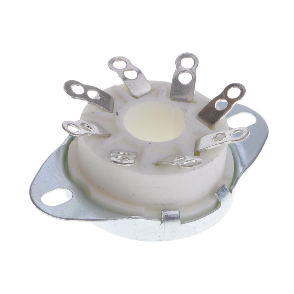 GZC8-Y-6 Ceramic 8pin PCB Mounting Tube Socket for KT88/6550/EL34 6SN7 6V6