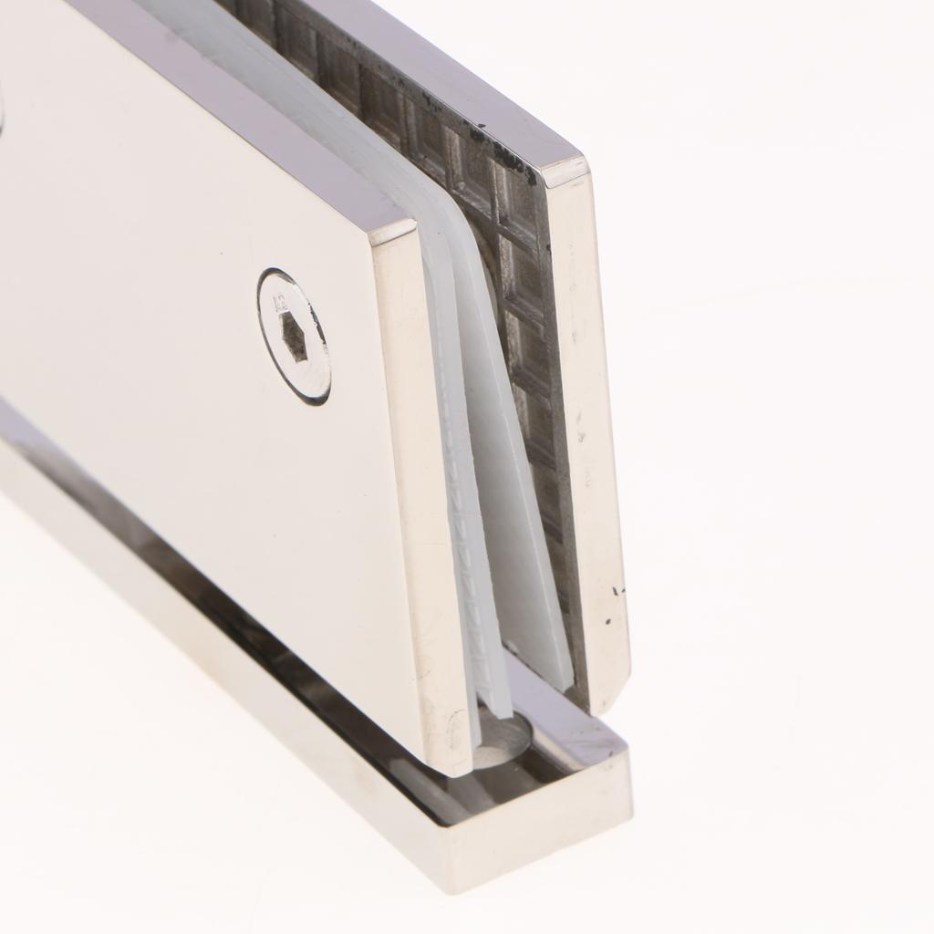 3pcs 5mm Glass Shower Door Hinge Bracket Stainless Steel 360° Door Clamps