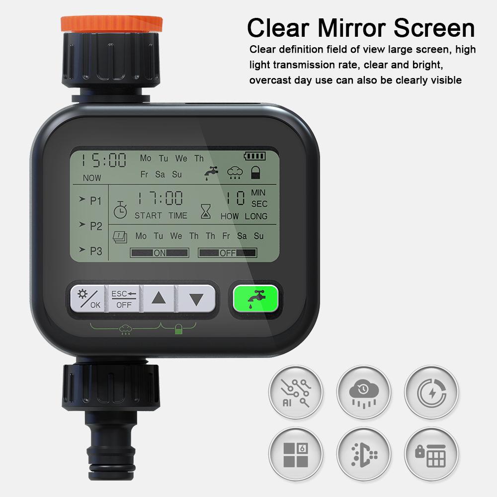 Gardening Irrigation Timer Automatic Watering Device Garden Balcony Rain Sensing Control Intelligent Irrigation System Controller 3 Program Setting with Child Lock