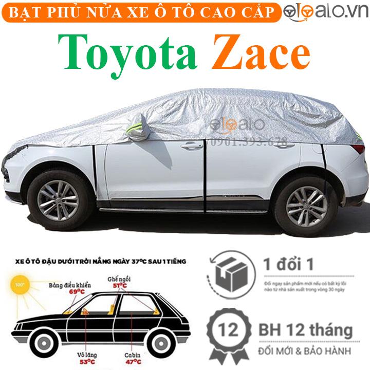 Bạt phủ nửa nóc xe Toyota Zace vải dù 3 lớp