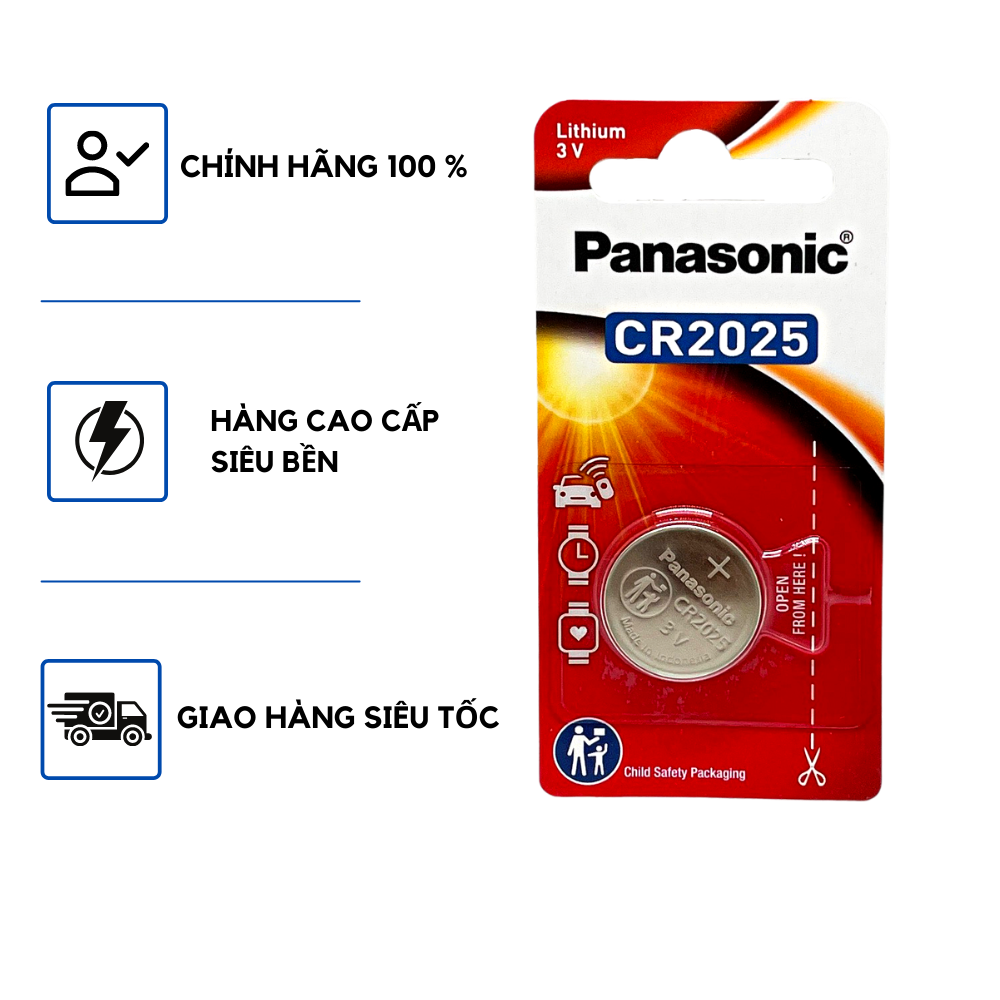 Pin Panasonic CR2032 ( CR-2032/1PT x 1 Vỉ  1 Viên ) Lithium 3V  - Hàng Chính Hãng