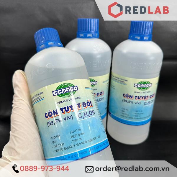 Cồn tuyệt đối 99.5 độ (chai 1 lít) CEMACO Việt Nam, 99.5 % Ethanol Absolute