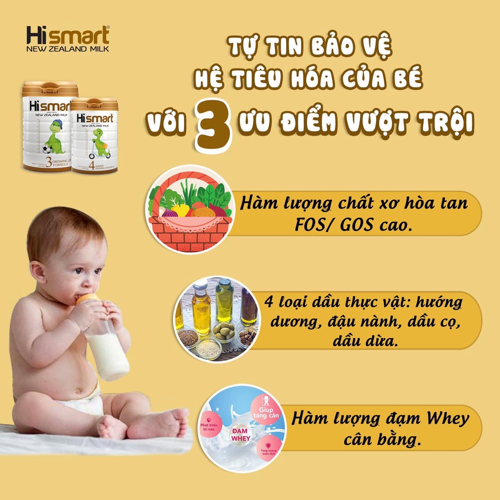 [DATE 1.2023] Combo 2 hộp bột Hismart số 1_Cho bé từ 0-6 tháng tuổi - xuất xứ 100% New Zeland - 400g