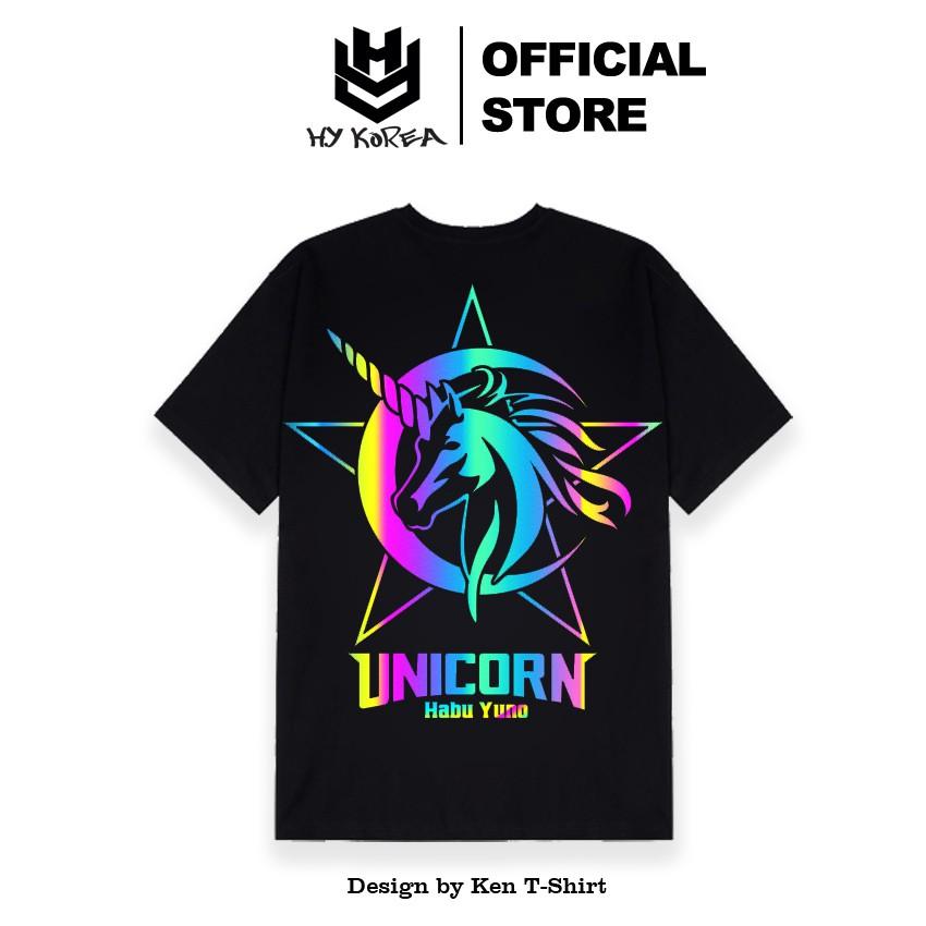 Áo Thun Phản Quang Unicorn HY Cotton 75% Form Rộng Unisex Nam Nữ Đẹp. KIS OFFICIAL