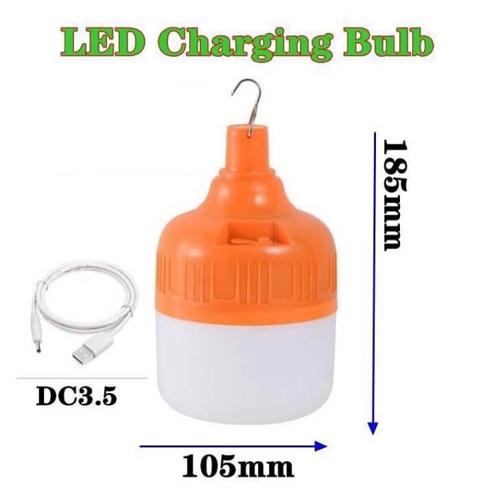 Bóng Đèn Led Sạc Tích Điện 100w Có Móc Treo Thông Minh
