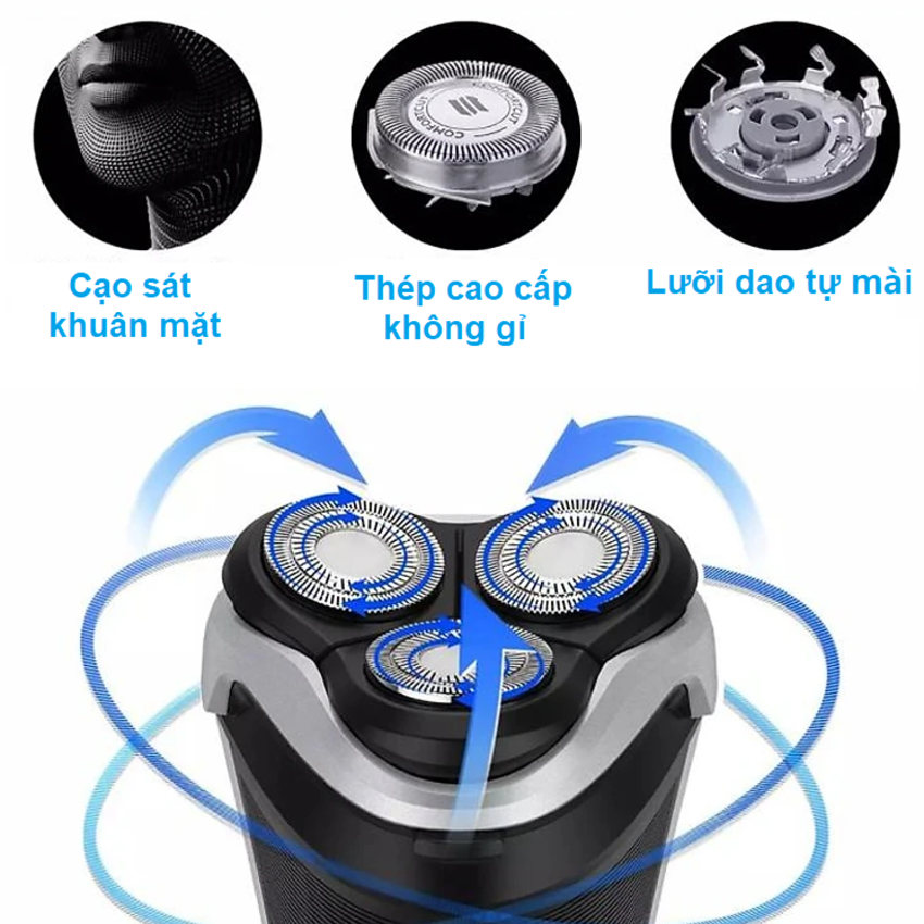 Máy cạo râu khô và ướt cao cấp Philips Norelco Aquatec Shaver AT810/41 AT811/41 hệ thống lưỡi kép Super Lift&amp;Cut - Hàng Chính Hãng