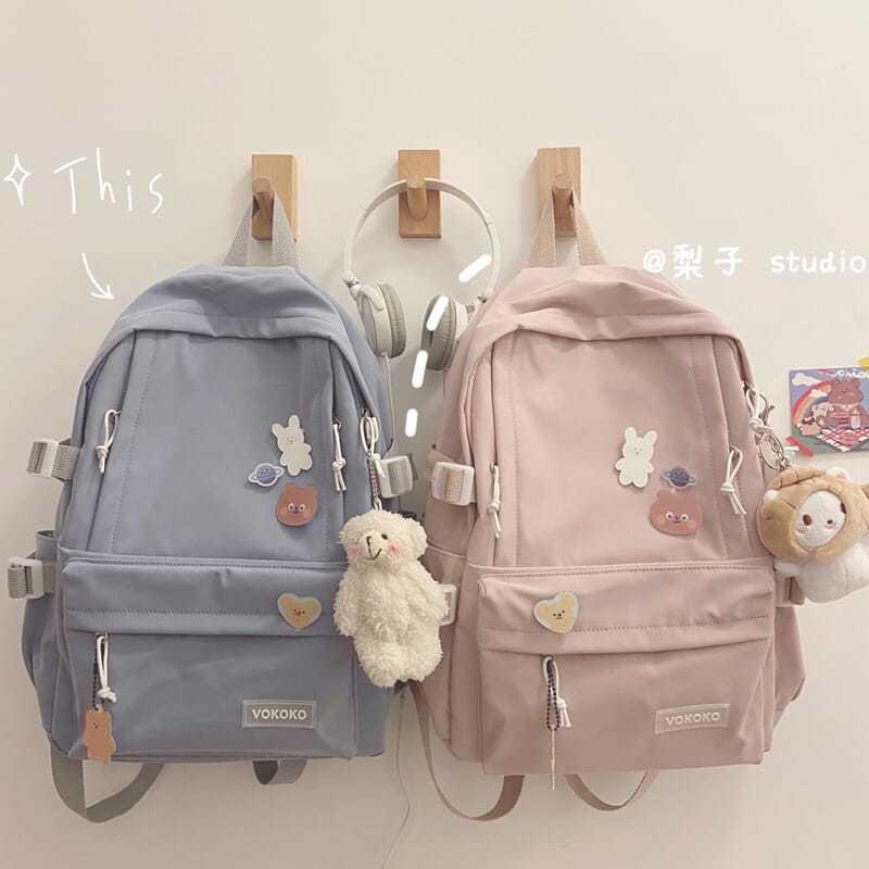 2021 Mới Kawaii Ba Lô Đi Học Túi Sinh Viên Nữ Backbag Du Lịch Daypacks Giải Trí Ba Lô Hồng Túi Xinh Xắn Bé Túi Sách