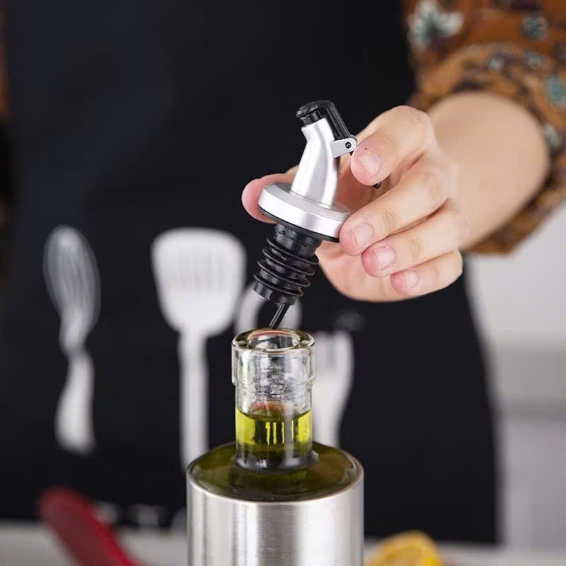 Chai Thủy Tinh Đựng Gia Vị Dầu Ăn 300ml - 500ml, Bình Đựng Nước Mắm Inox Cao Cấp Tiện Ích