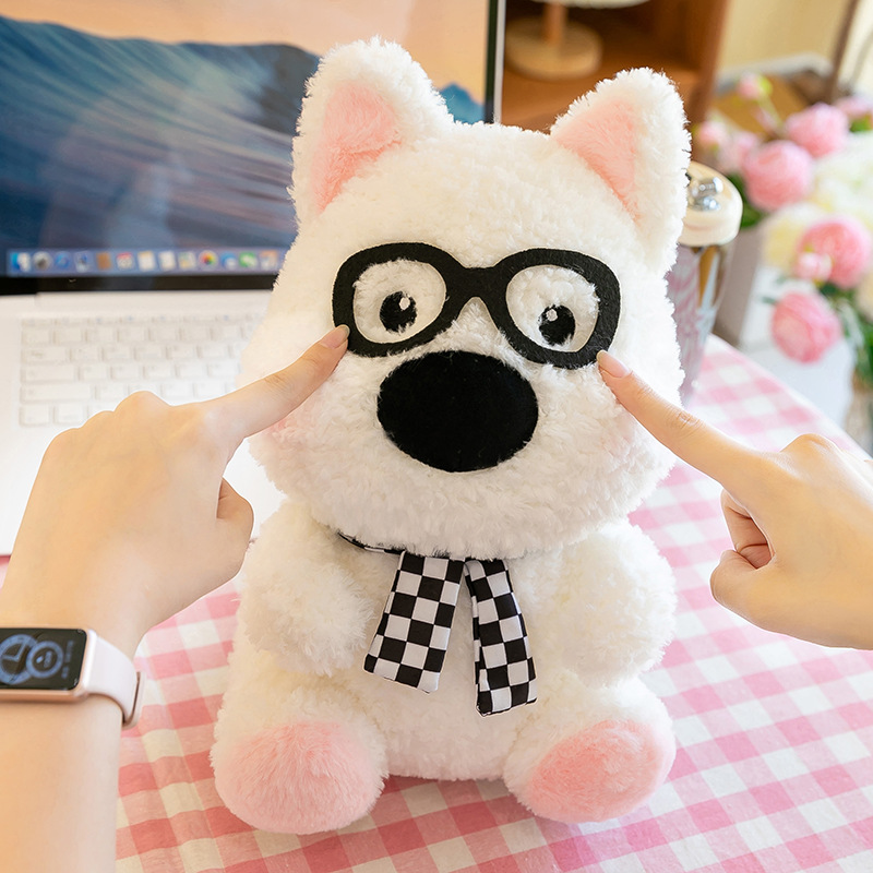 Gấu bông chó đeo mắt kính cute siêu mềm, chó giáo sư tiến sĩ dễ thương hài hước (25cm) hàng xịn cao cấp an toàn cho trẻ