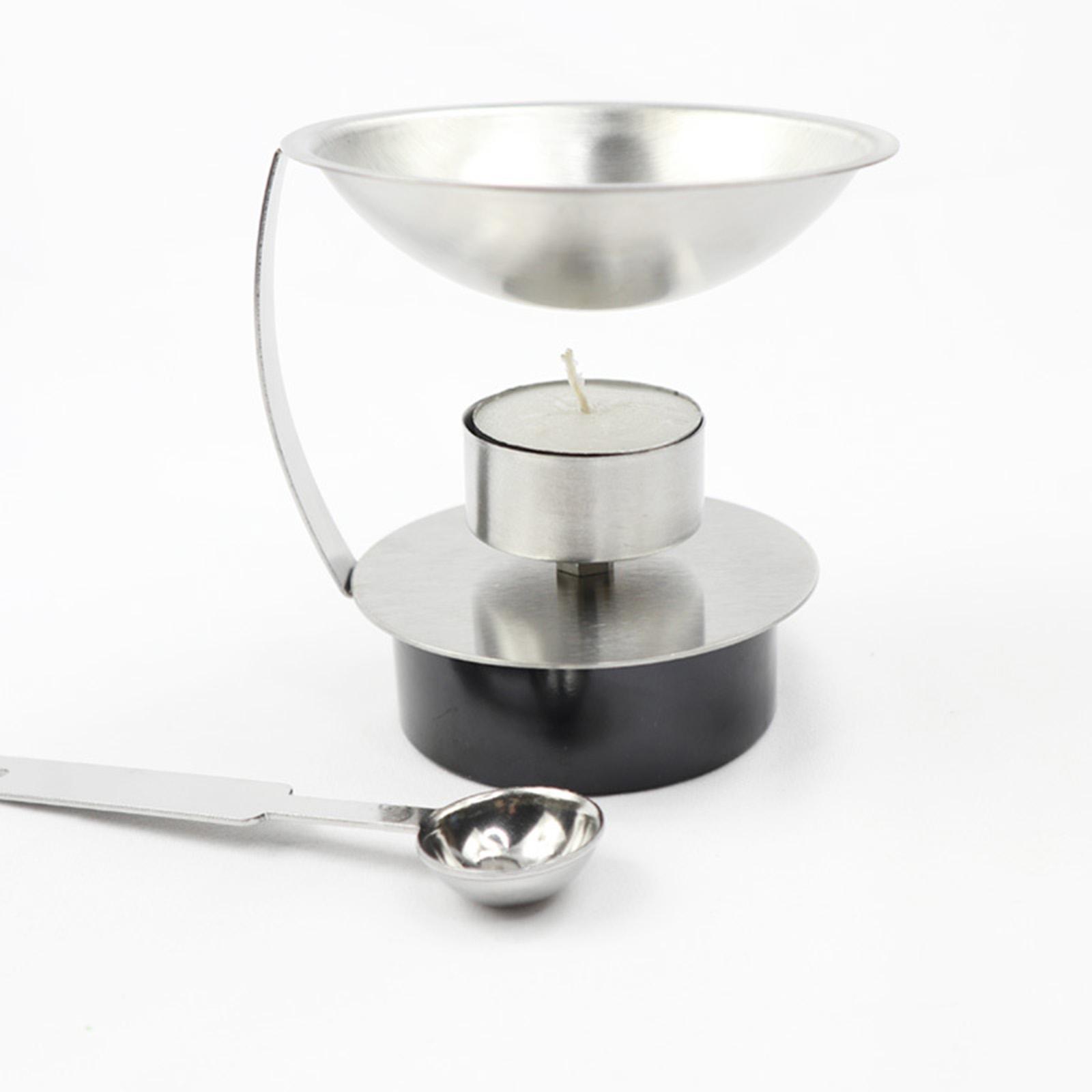 Seal Wax Melting Furnace Tool, Stainless Steel Wax Seal Warmer with Melting Spoon Kit Wax Melt Warmer Aroma Essential Oil Burner for Home Wedding