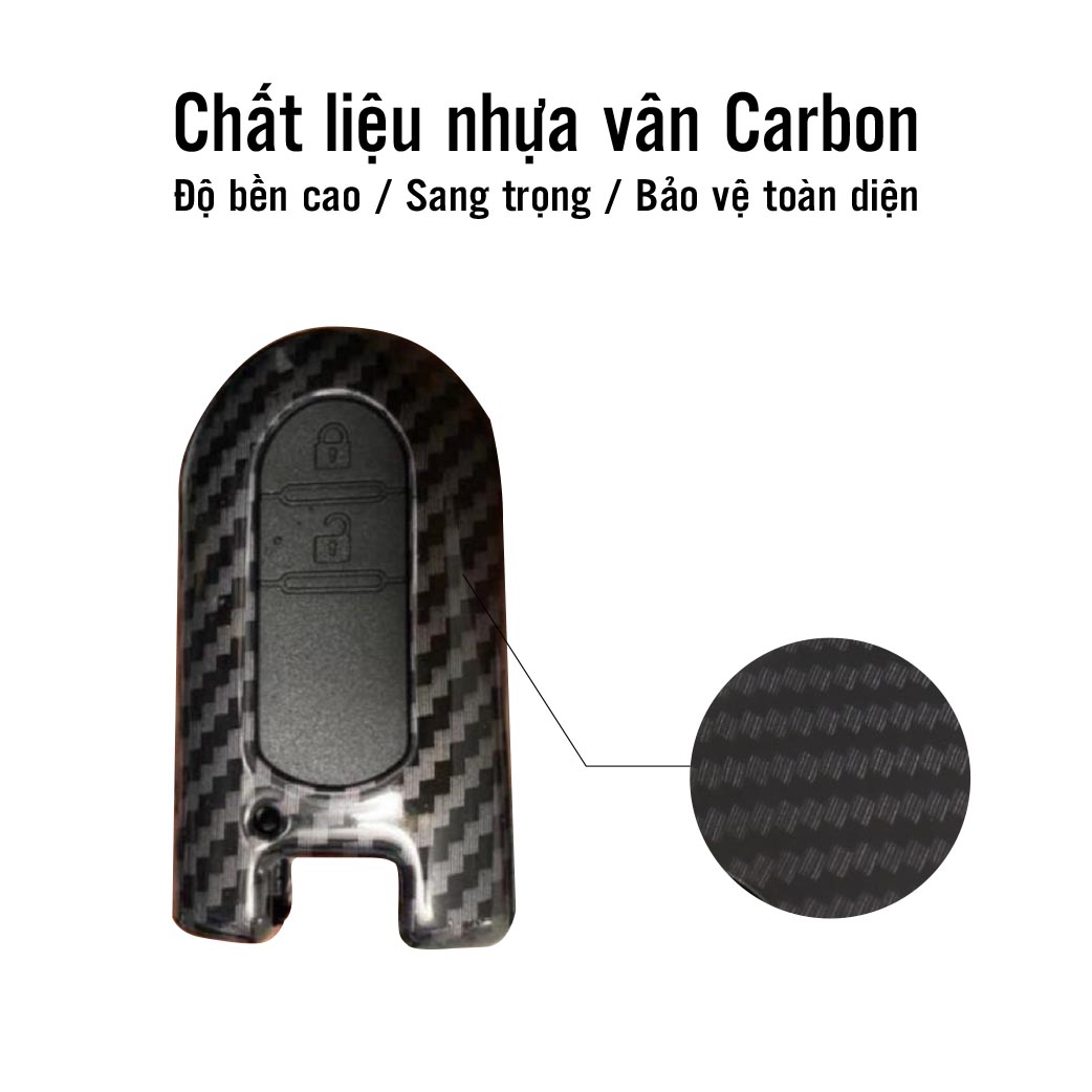 Ốp chìa khóa dành cho xe Toyota Rush chất liệu nhựa ABS mạ vân Cacbon - Hàng Chính Hãng