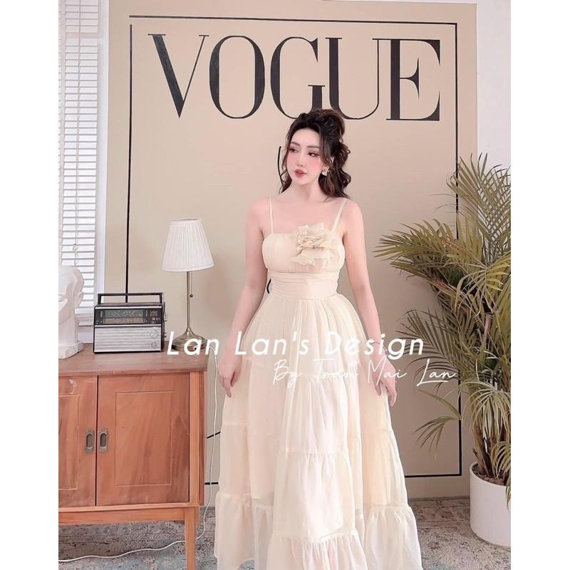ĐẦM MAXI 2 DÂY ĐÍNH HOA