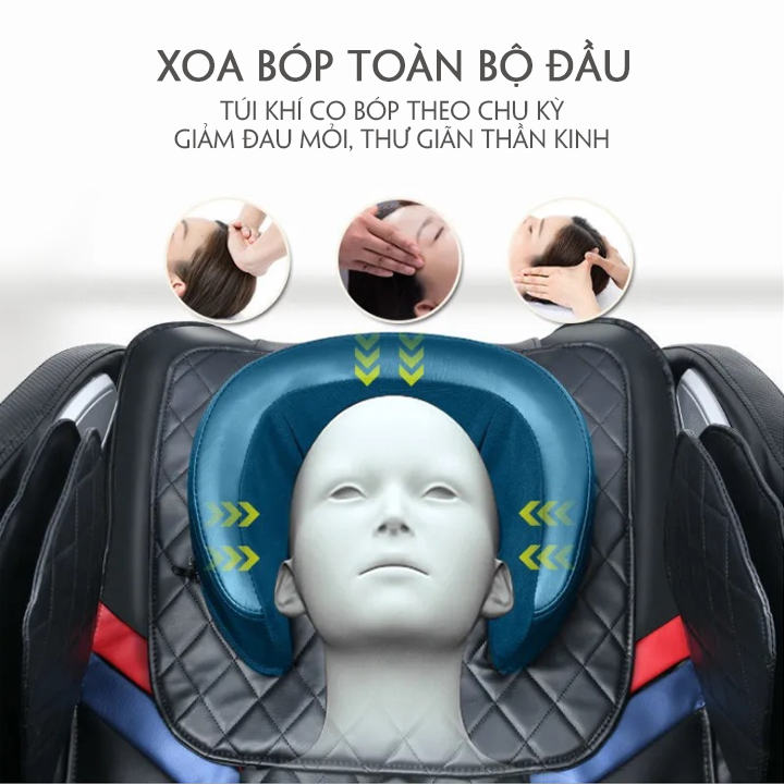 Ghế Massage Toàn Thân Trục Cố Định Cao Cấp, Màn LCD Kích Thước Lớn , Chế Độ Không Trọng Lực Thư Giãn Toàn Thân