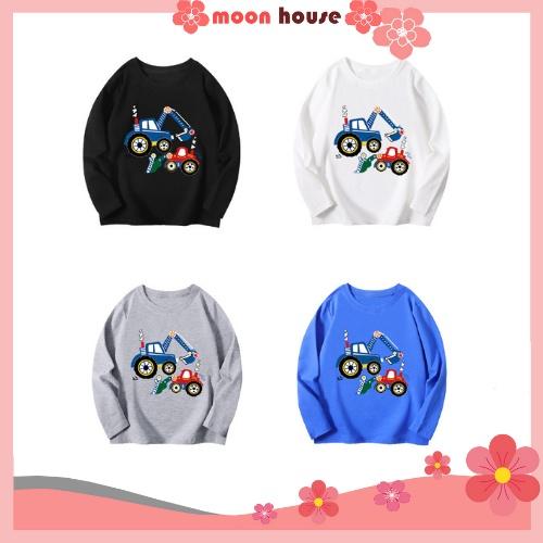 Áo thun dài tay cho bé Moon House, áo bé trai thu đông hình cực yêu cho bé từ 6-27kg