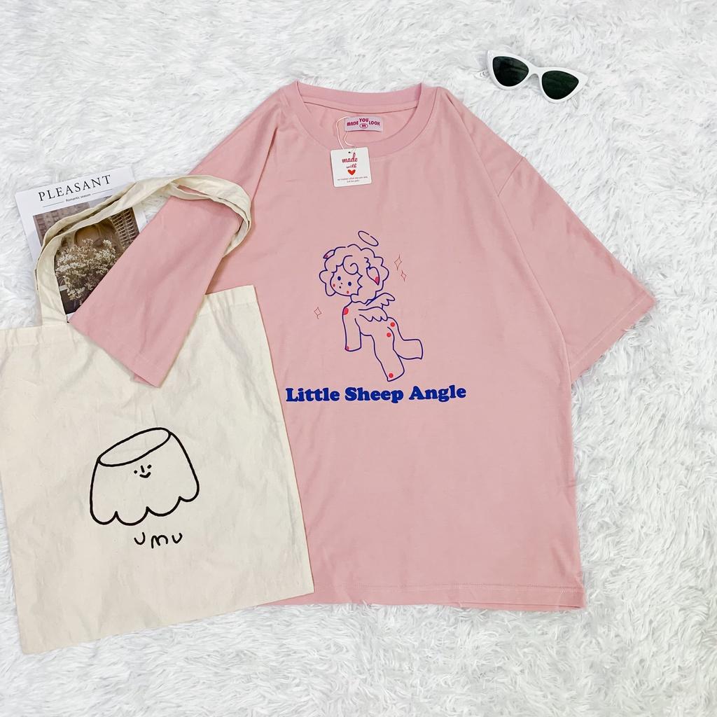 Áo thun tay lỡ  Litte Sheep Angel  phông Unisex nam nữ tee oversize form rộng pull Ulzzang Streetwear Hàn Quốc vải mềm