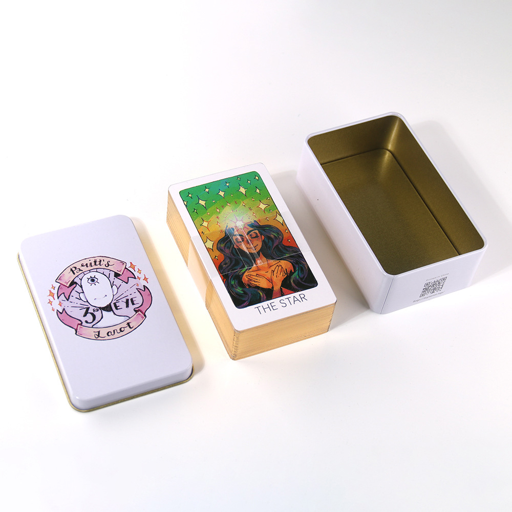 Bộ Bài Britt's Third Eye Tarot Hộp Thiếc Mạ Cạnh Vàng 78 Lá