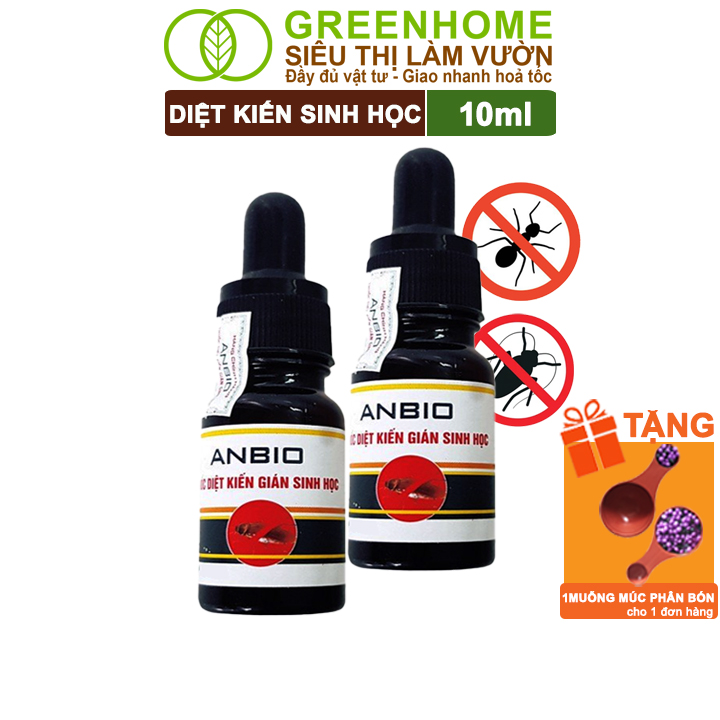 Thuốc Diệt Kiến Greenhome, Anbio, Chai 10ml, Thành Phần Tự Nhiên, Diệt Tận Gốc Kiến Hôi, Kiến Lửa