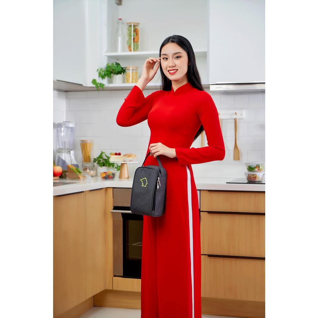 Bộ 2 hộp đựng cơm thực phẩm trữ thức ăn thủy tinh chịu nhiệt COBA'COOK  hộp tròn 400ml TẶNG 1 túi giữ nhiệt đựng vừa 3 hộp-CCR42BL