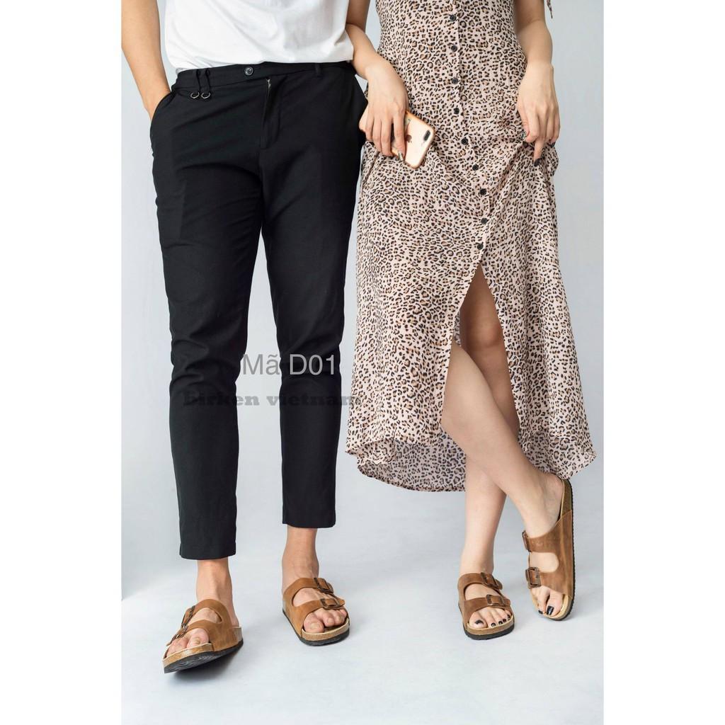 Dép birken quai ngang Bioline dép đế trấu thời trang unisex da bò thật mã B01 - Bioline Official