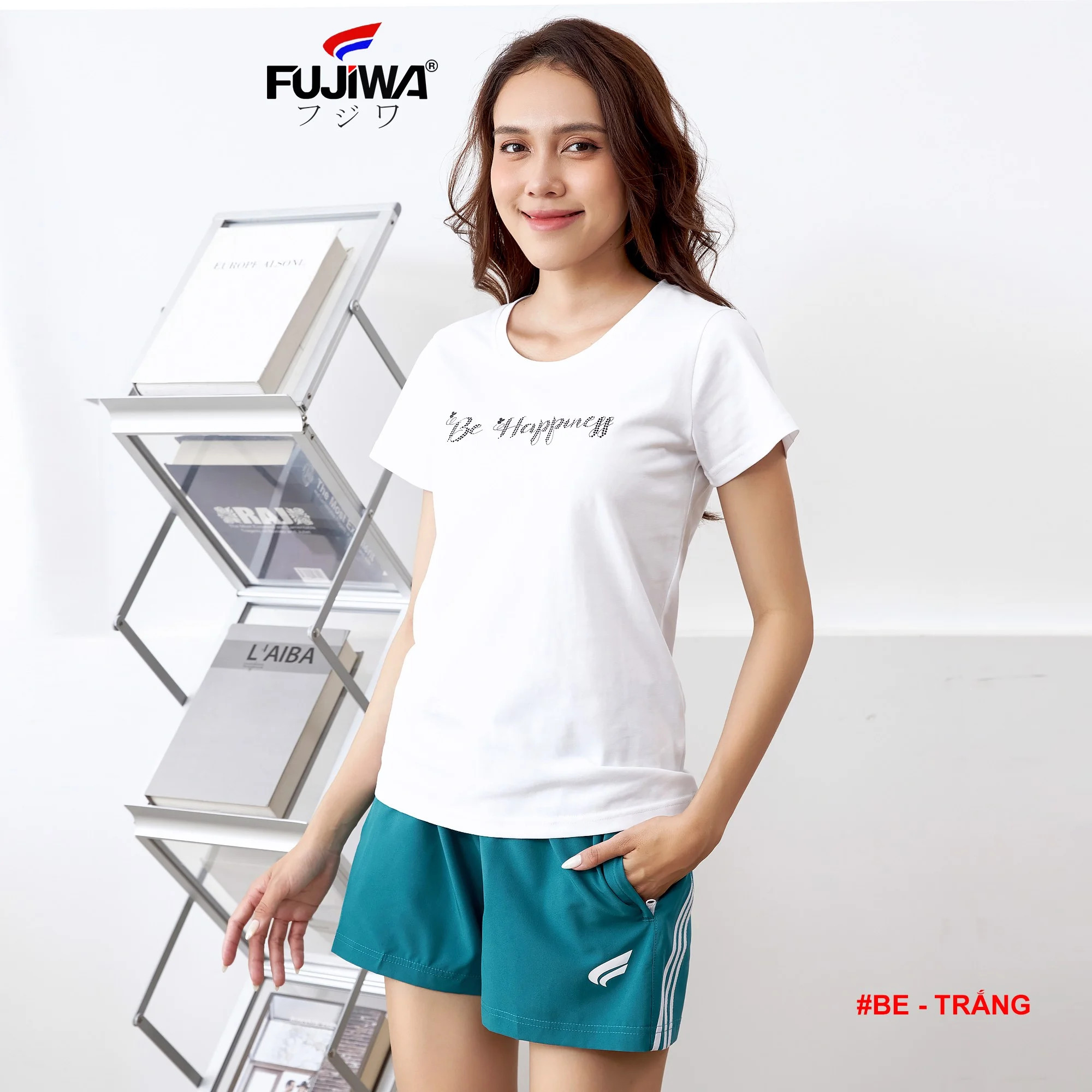 Áo Thun Nữ Cổ Tròn Fujiwa - BE. Cotton co giãn tốt, Cao cấp giúp sản phẩm giữ form, dáng sau nhiều lần giặt. Size S, M, L, XL (40kg - 70kg)