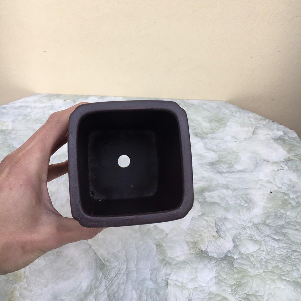 Chậu bonsai Vuông đứng mini đất nung màu đỏ gốm Bát tràng 1 size BM-135
