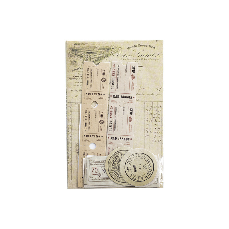 Goí 30 sticker retro trang trí sổ tay nhỏ M779