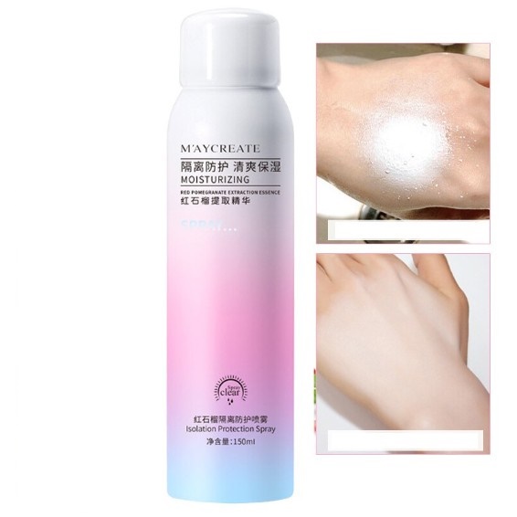 Kem Xịt Chống Nắng Dưỡng Trắng Da, Che Khuyết Điểm Maycreate Moisturizing Spray 150ml