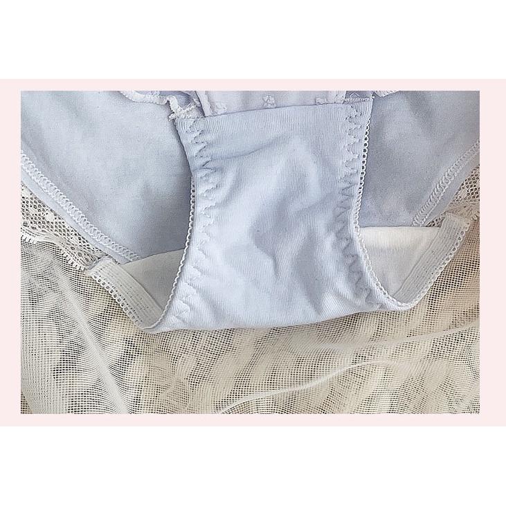 Quần Lót Nữ Cotton Phủ Voan Hoa Ngang Eo Xuất Đông Âu Hàng Loại Đẹp.