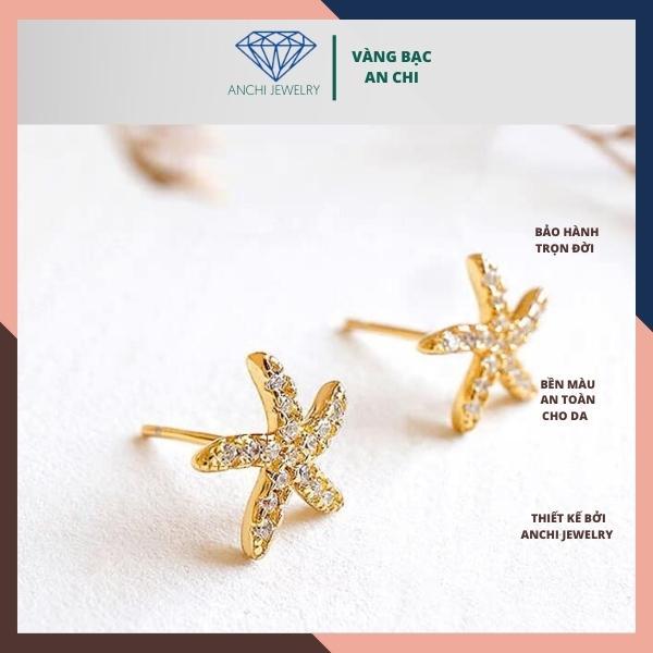 Khuyên tai bạc nữ, bông tai sao biển thời trang Anchi jewelry