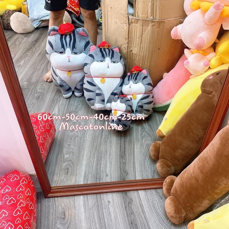 Gấu bông mèo hoàng thượng – Quà tặng thú nhồi bông mèo mặt quạu siêu dễ thương – Size từ 25 đến 60 cm – Gối ôm cho bé ngủ ngon