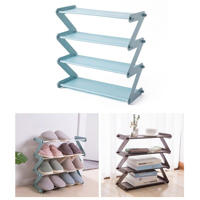 "Z" Shape Shoe Rack Shoe Tower Organizer Cabinet Entryway Stackable Storage Shelf Unit Tool Shoes Organizer Household Accessory