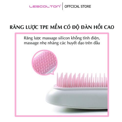 Lược massage đầu silicon LESCONTOL chải tóc, massage da đầu, làm mềm tóc và làm giảm căng thẳng khi sử dụng