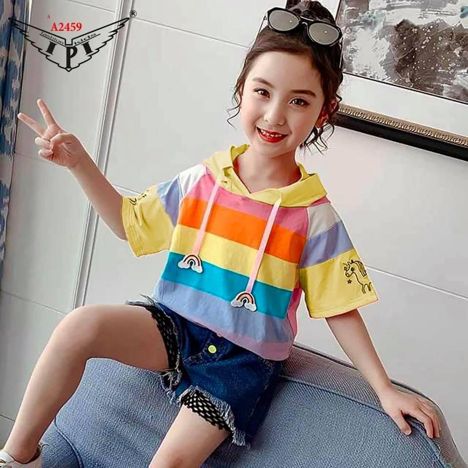 Áo Hoodie bé gái sắc màu cầu vồng Pony rất xinh iu cho bé diện đi chơi đi học 5 màu