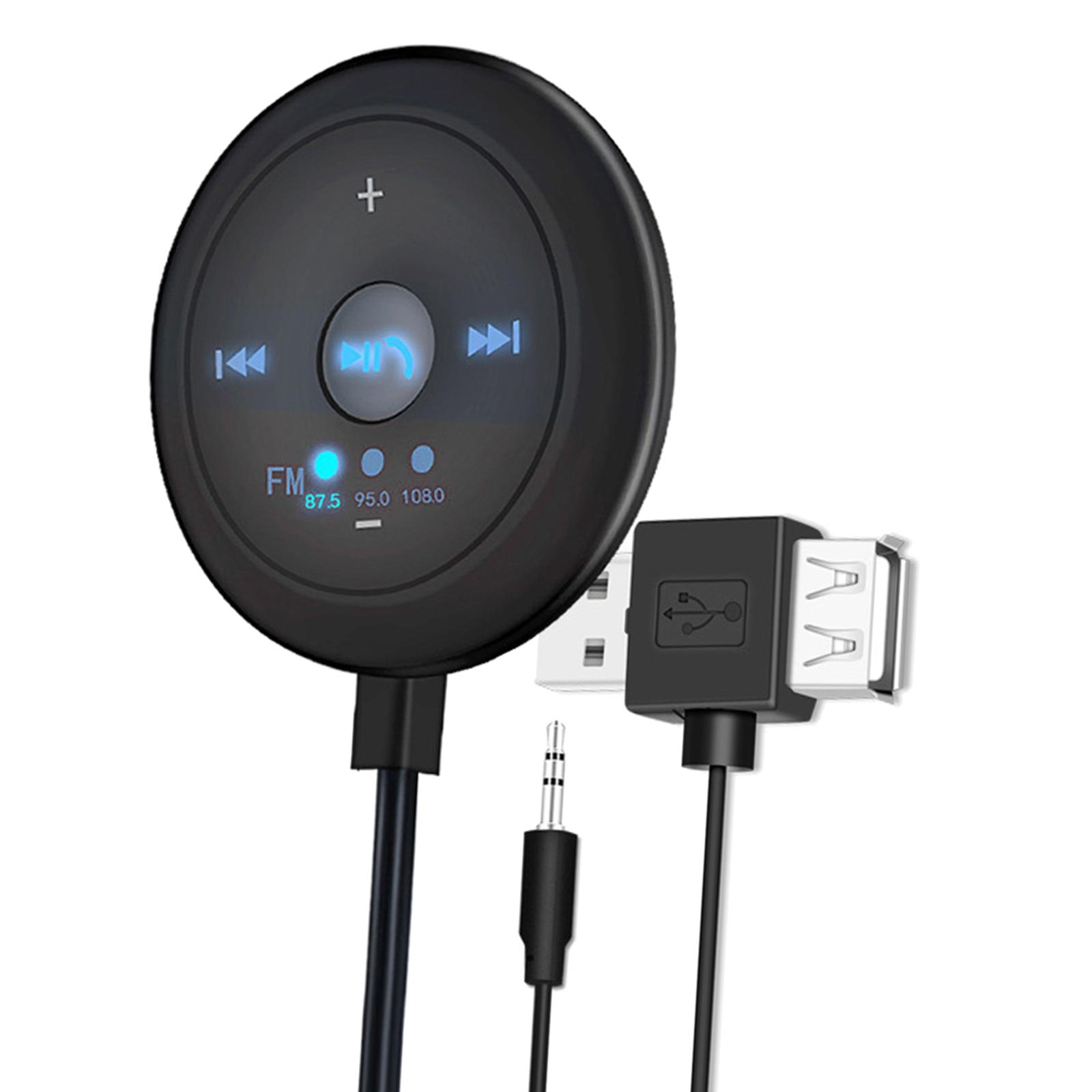 2x2 in 1 FM Bluetooth 5.0 Transmitter Receiver AUX Audio Adapter for Car TV