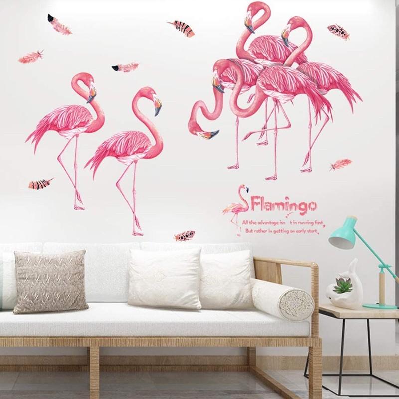 Decal trang trí tường - Cò Hồng Quý Tộc Flamingo