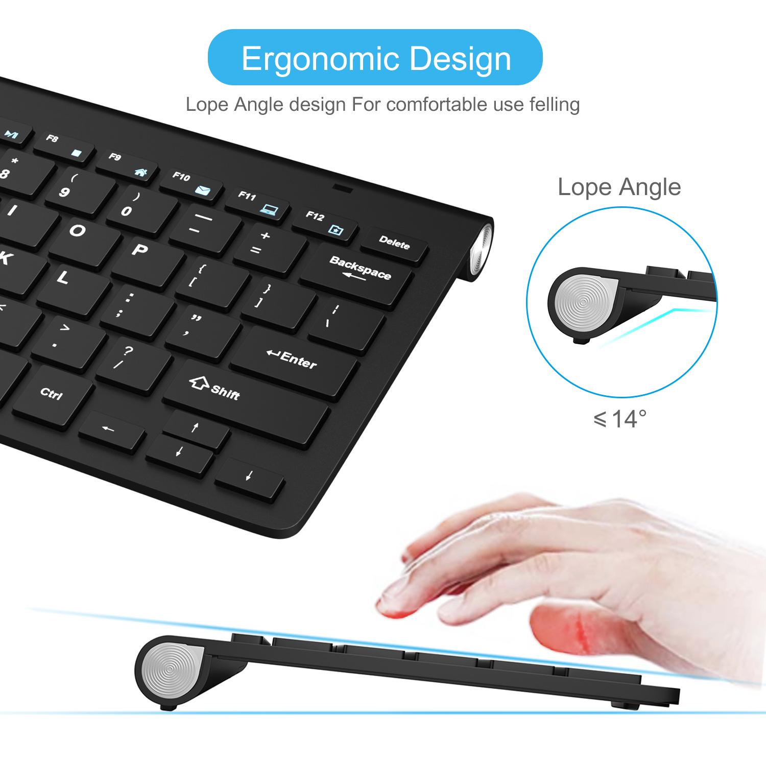 Bàn Phím Không Dây 2.4G Và Chuột Bàn Phím USB Mini Chuột Sản Phẩm Im Lặng Teclado Inalambrico Bluetooth Với Chuột Cho Laptop