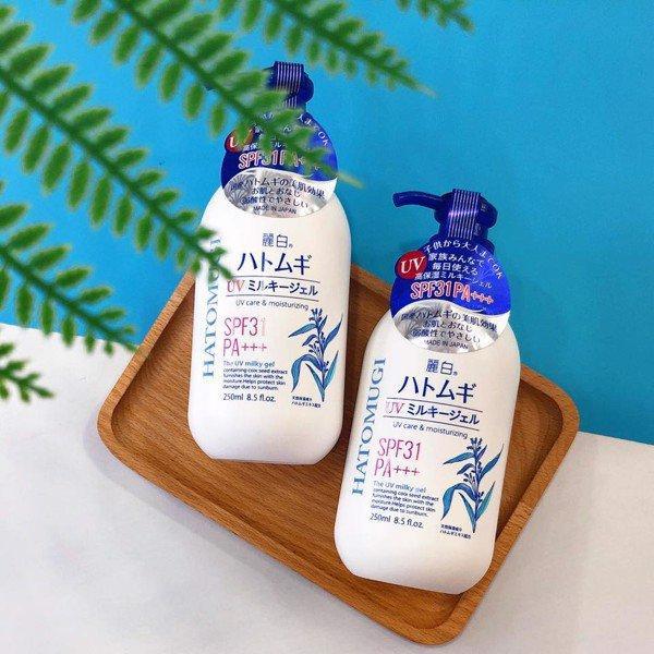 Sữa Dưỡng Thể Chống Nắng, Dưỡng Ẩm Reihaku Hatomugi UV Milky Gel SPF31 PA+++