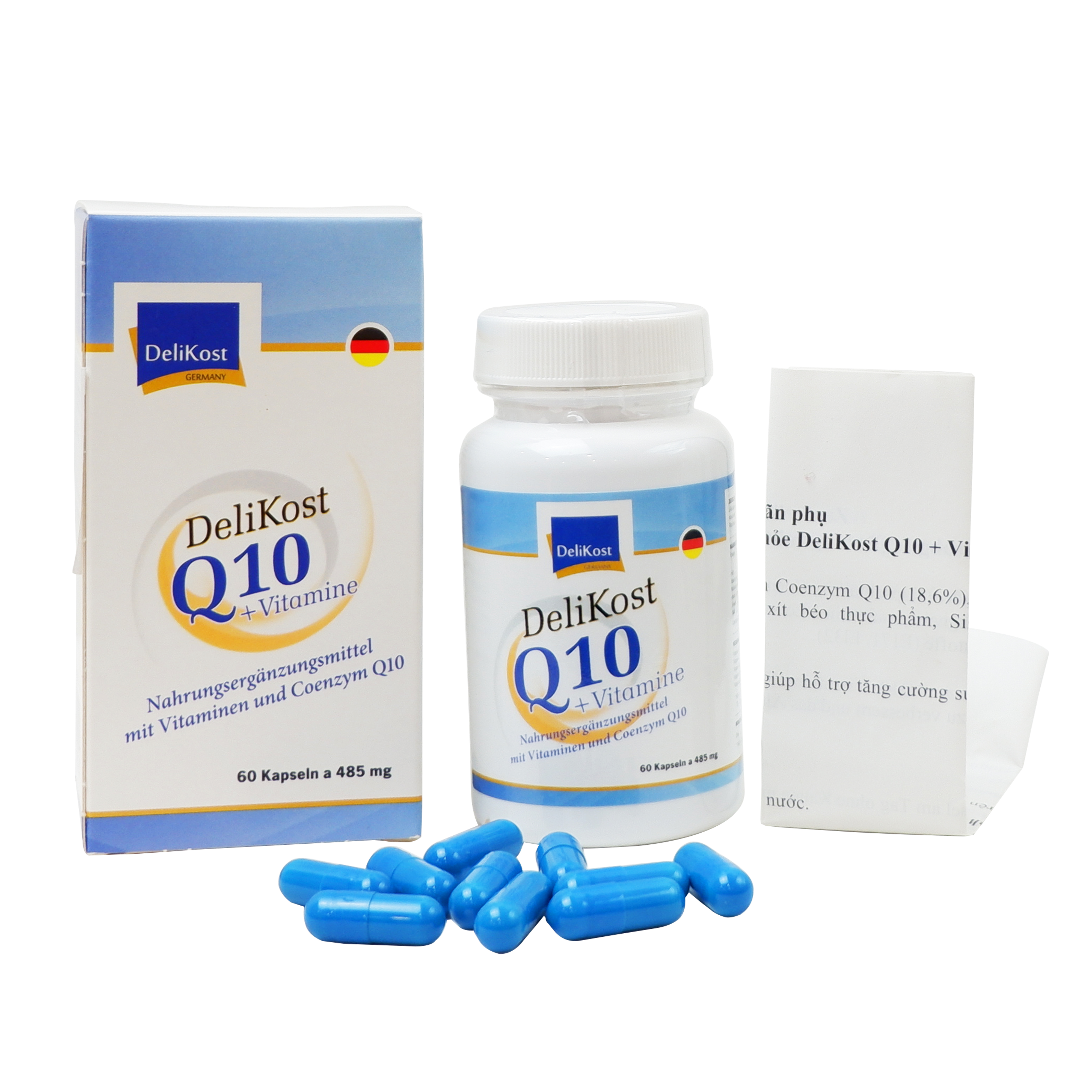 "Viên uống Coenzyme Q10 + Vitamin E bảo vệ tim mạch, chống lão hóa da, hỗ trợ não và trí nhớ DeliKost "