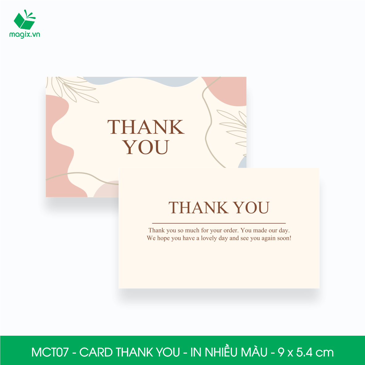 MCT07 - 9x5.4 cm - 1000 Card Thank you, Thiệp cảm ơn khách hàng, card cám ơn cứng cáp sang trọng