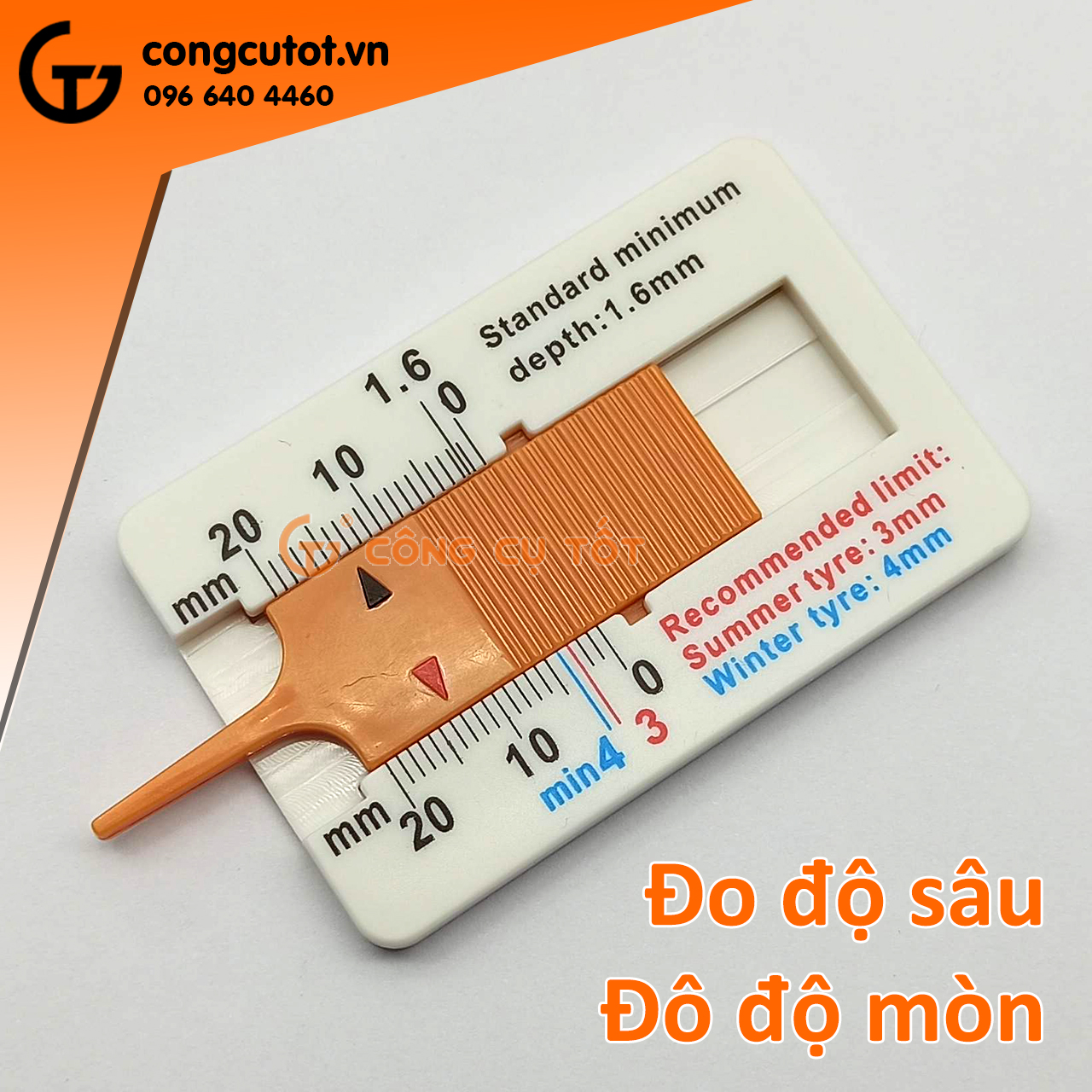 Thước đo độ mòn lốp xe 0-20mm