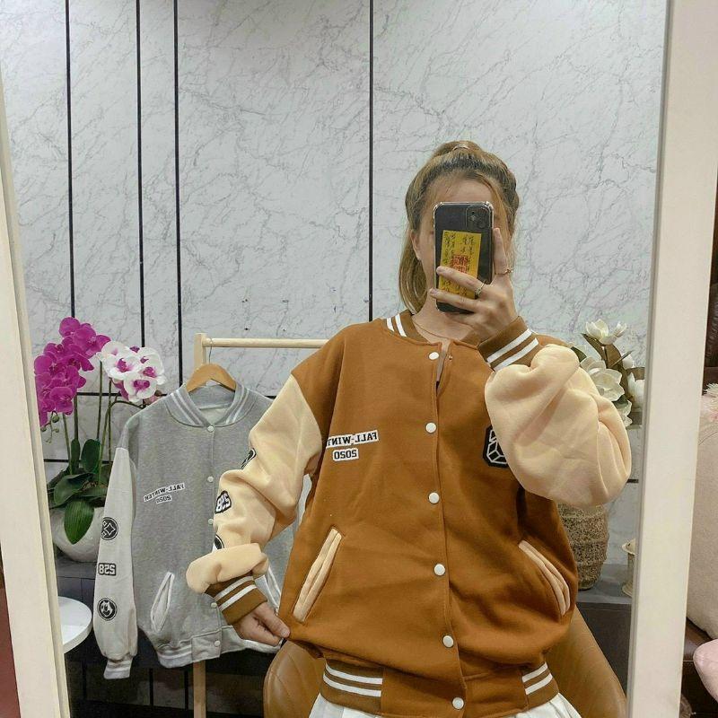 Áo Khoác Nỉ Candles Áo Cardigan 2 màu Nâu Xám - Unisex Phong Cách Bomber Jacket - ÁO KHOÁC THIÊN HÀ