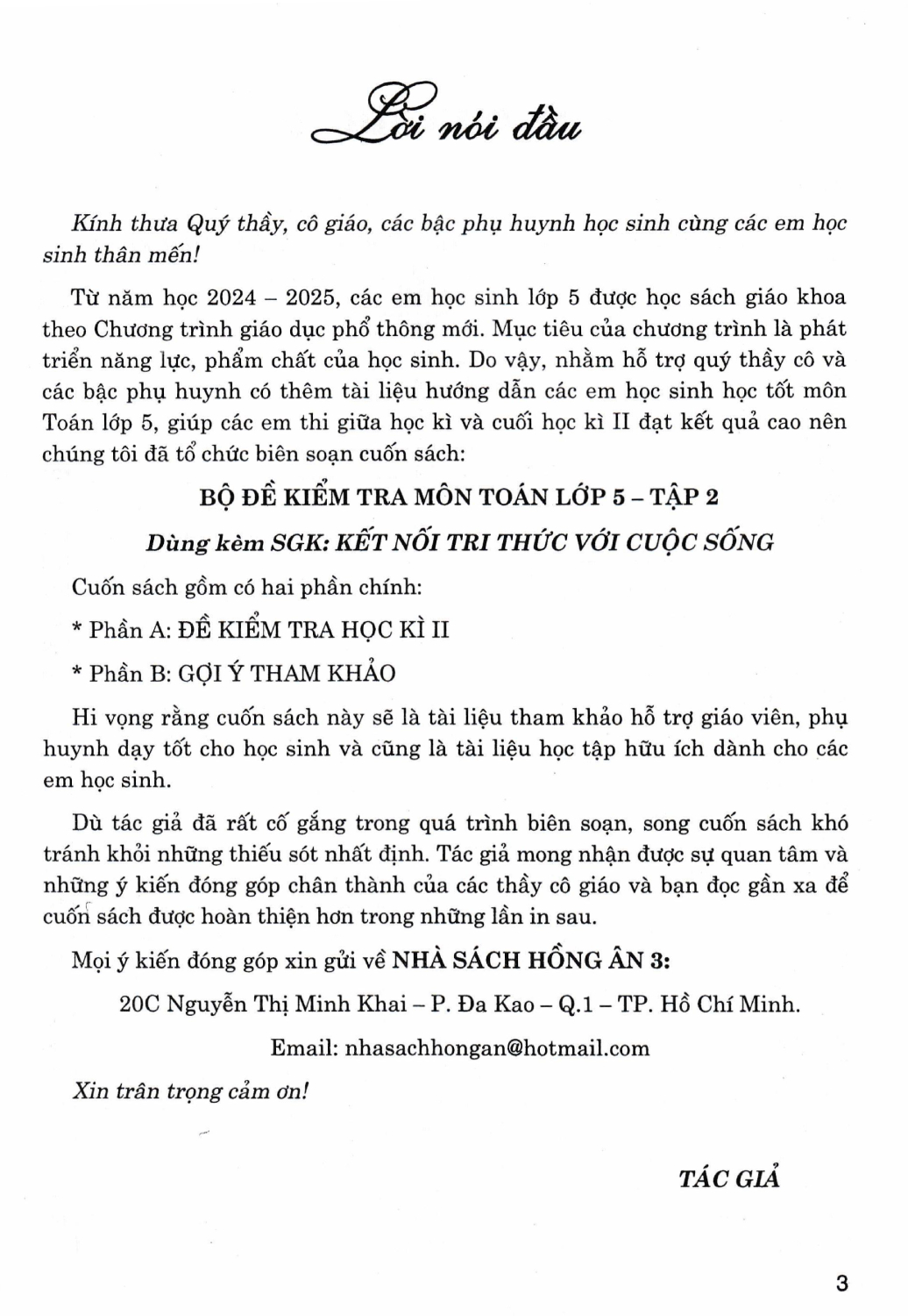 Bộ Đề Kiểm Tra Môn Toán Lớp 5 - (Dùng Kèm SGK Kết Nối Tri Thức Với Cuộc Sống) - HA