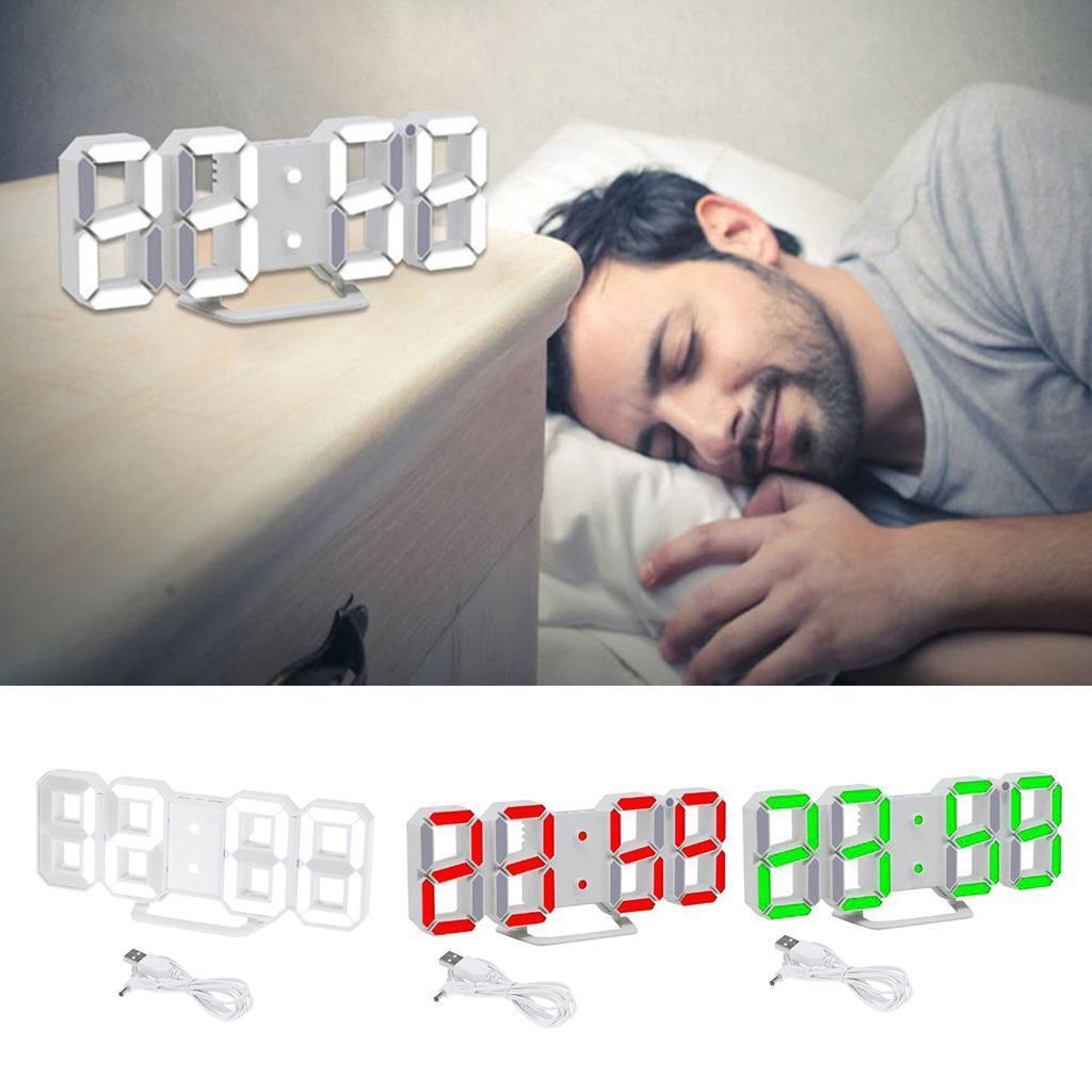 3D LED Digital Clock Wall Table Desktop Alarm Clock for Home Office