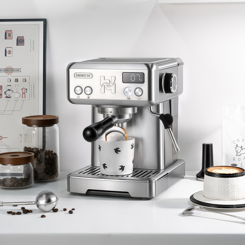 Máy pha cà phê chuyên nghiệp Espresso, Cappuccino, Latte. Thương hiệu Mỹ cao cấp HiBREW - H10. Hàng chính hãng