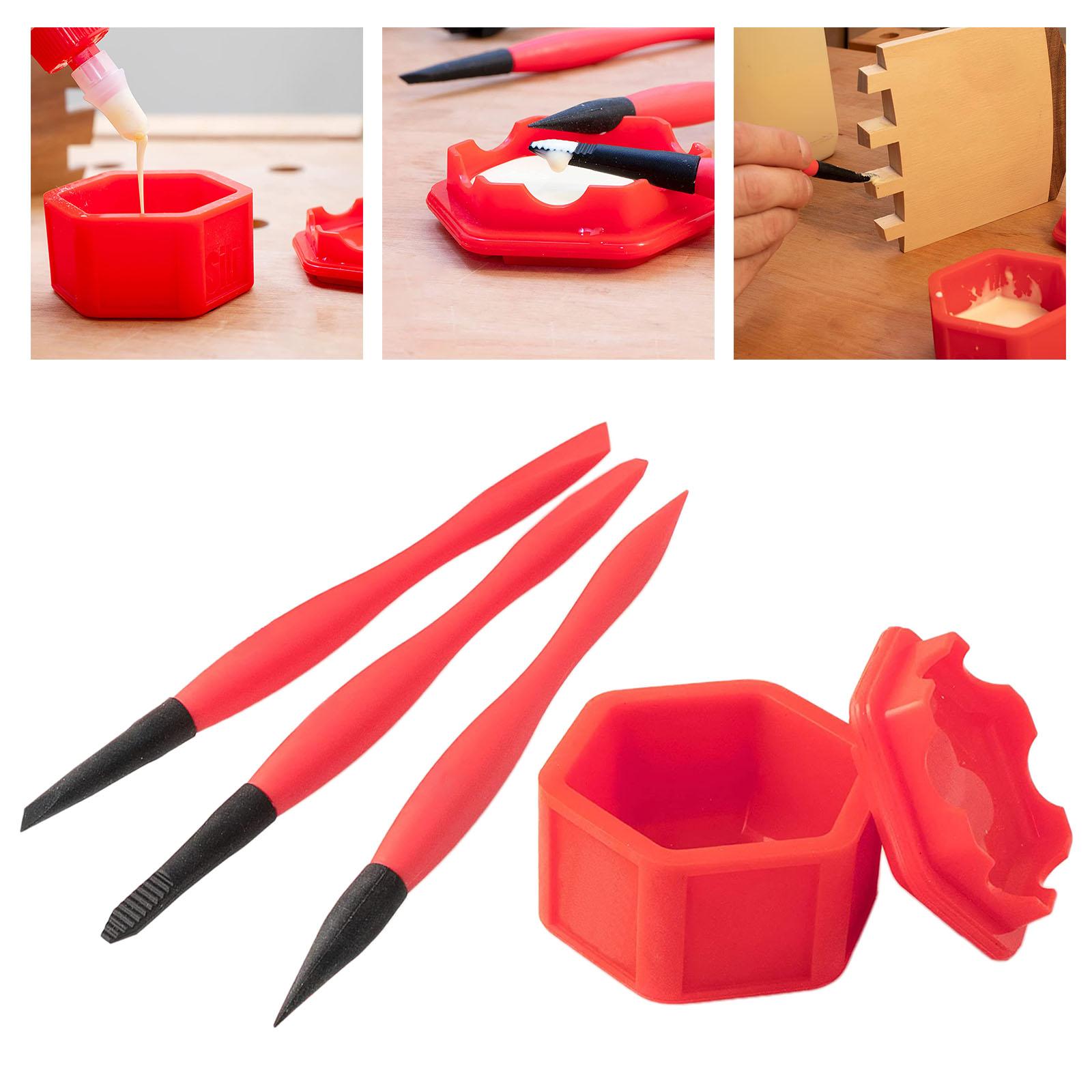Durable Glue Spreader Applicator Set Glue Tray & Brush Woodworking Arts Models Crafting Project Kids Adult