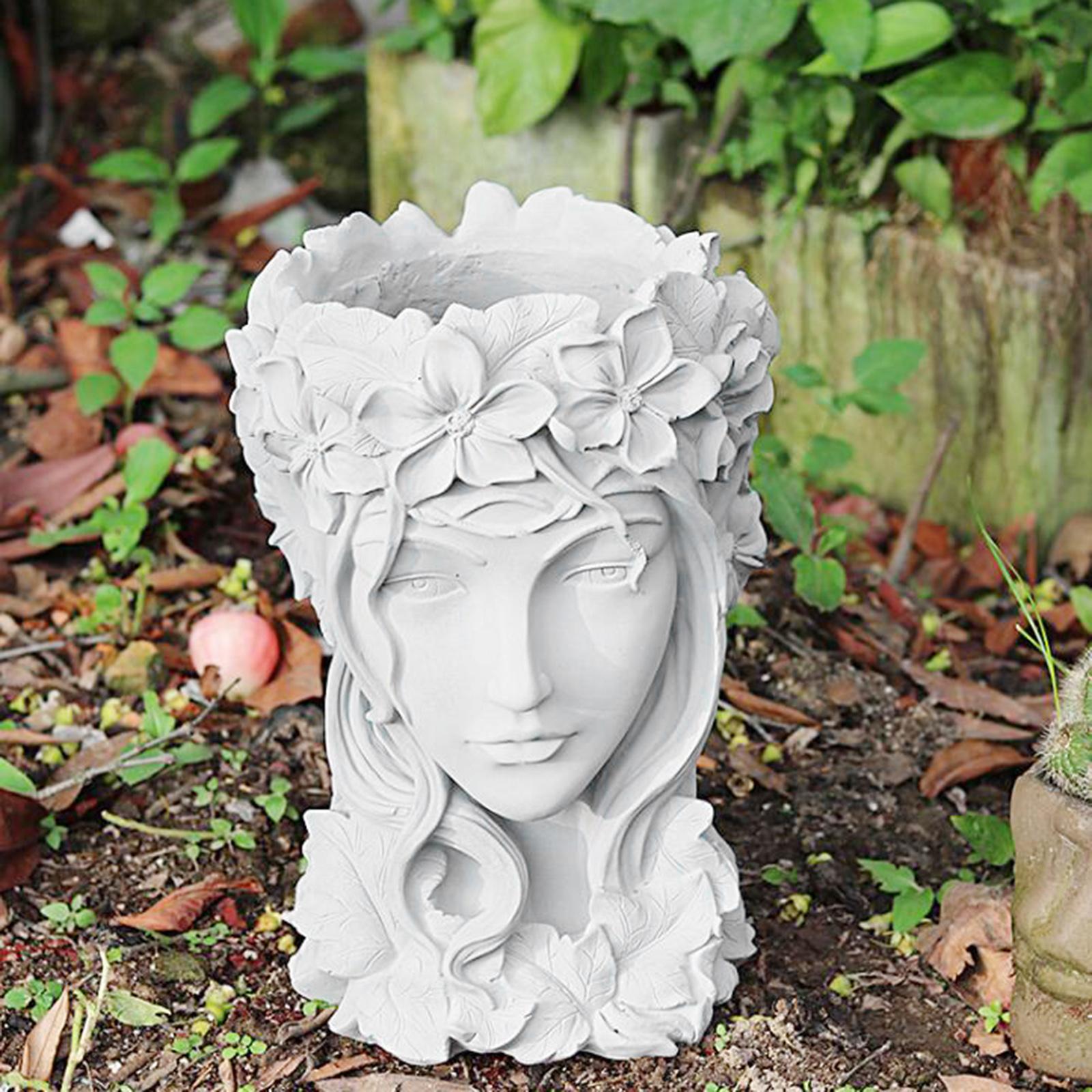 Goddess Head Planter Garden Decor Standing Flower Pot