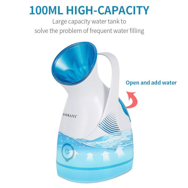 Máy xông mặt SOKANY phun hơi nước mạnh ra đều, cấp ẩm và làm mịn mọi loại da - HÀNG CHÍNH HÃNG - DELIYA