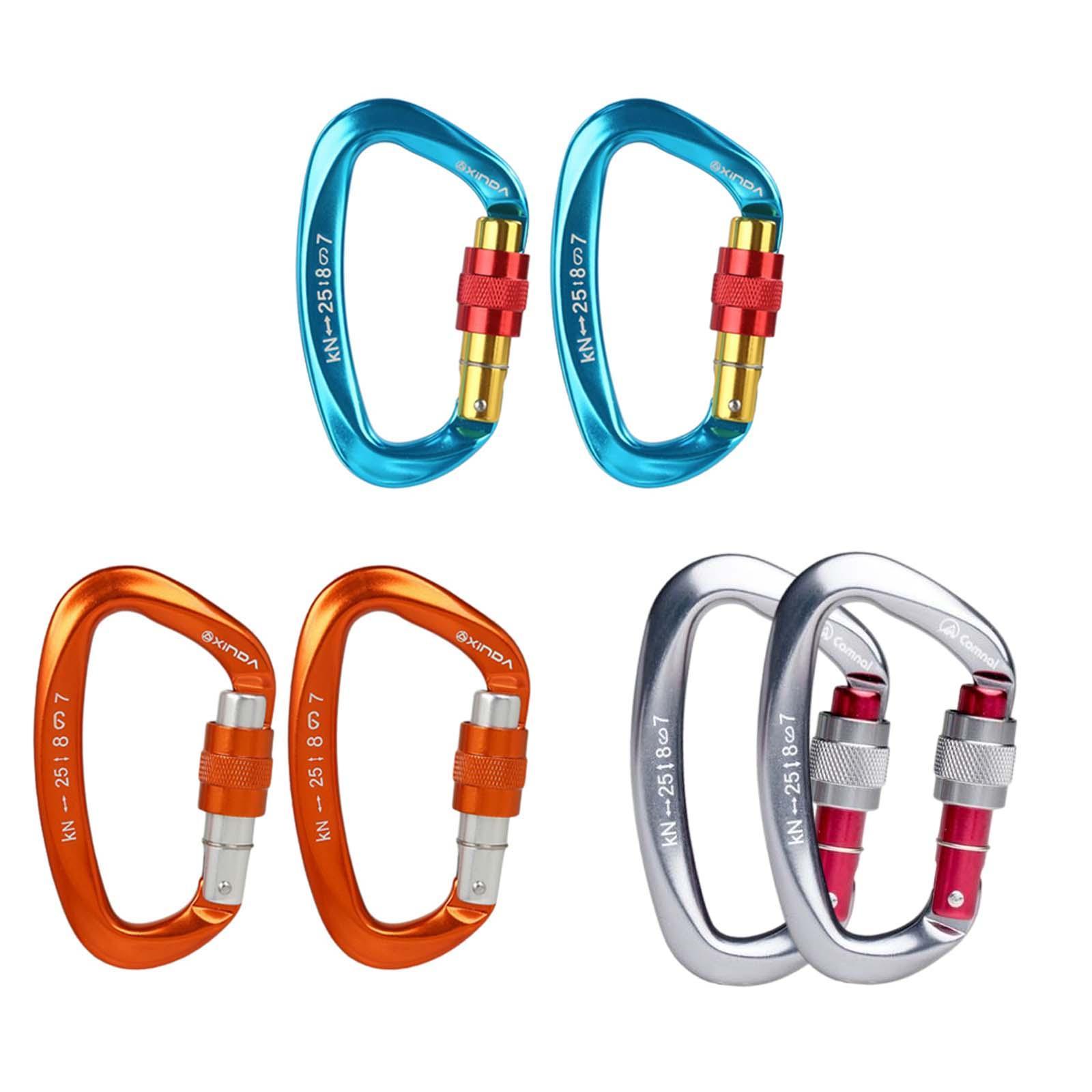 6x Mountaineering Climbing Equipment Carabiner Screw Lock 25KN