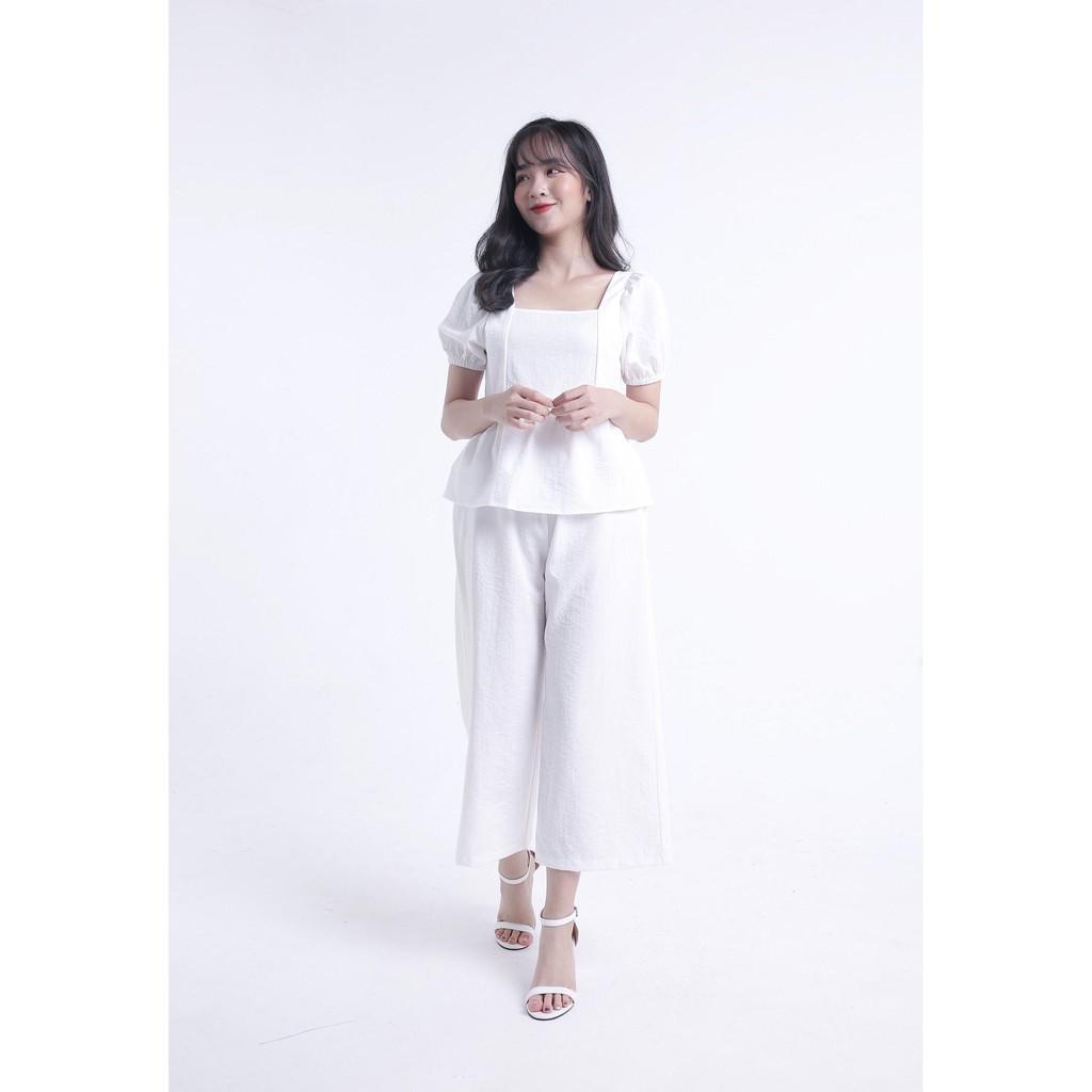 Set Bộ Đũi Gồm Áo Và Quần Ống Suông Lửng, Set Đồ Bộ Tiểu Thư Cao Cấp-Hàng Thiết Kế Đẹp